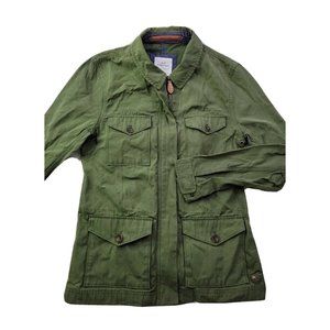 Vineyard Vines Women's XS Waxed Canvas Safari Jacket Utility Green Cotton Nylon